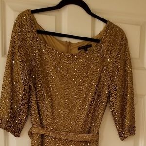 Gold long sequined gown